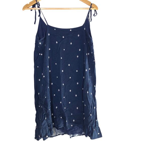 Cupcakes & Cashmere Abacus Dress Polka Dot Tie Straps Lapis Navy & White Medium - Picture 4 of 7